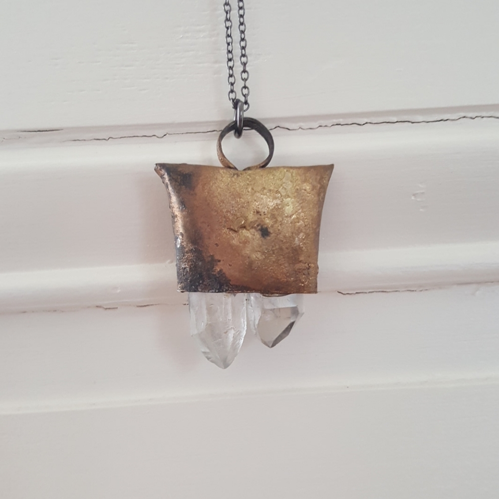 Boho style quartz necklace